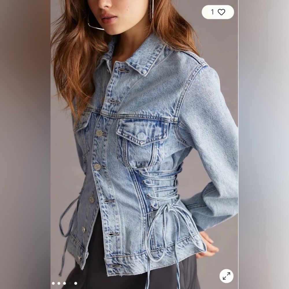 NWT Anthropologie Aureta Studio Lana Denim Corset Jacket Women's Size XS‎ E